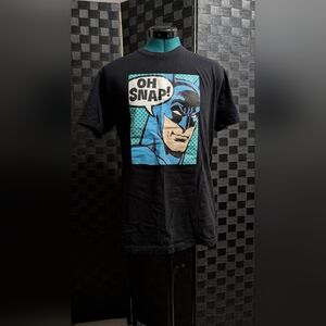 Unique Vintage Black Tee with Blue Comic Print